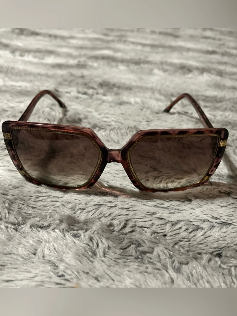 Vintage TED LAPIDUS Women’s Brown Tortoiseshell Oversized Sunglasses